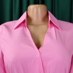 Fashioned collar long sleeve high waist temperament pleated dress - Image 6