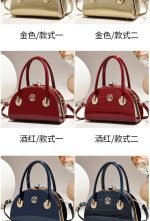 Clasp handbag with luxurious shiny material - Image 6