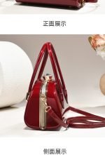 Clasp handbag with luxurious shiny material - Image 8